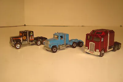 3 Vintage Hotwheel Semi Trucks Kw 2013ford 1981thunder Roller 1982nice Shape • $21.50