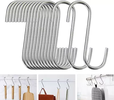 40 Pack S Hooks - Stainless Steel Heavy Duty S Hooks For Hanging Pots Pans Pla • $10.09