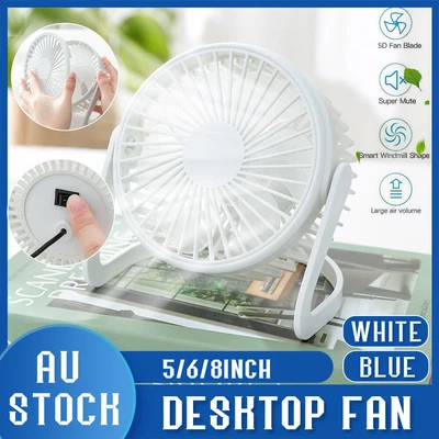 $19.90 • Buy 5/6/8in USB Powered Desk Fan Small Quiet Personal Cooler Portable Table Mini Fan