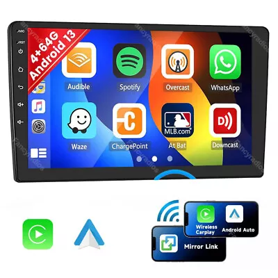 9  Android 13 Double 2Din Car Stereo 4+64GB Carplay GPS Navi WiFi BT RDS Radio • $89.81