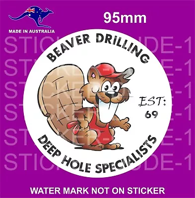 Funny Beaver Drilling Sticker 4x4 Accessories For Toolbox Welder Beer Fridge • $5.50