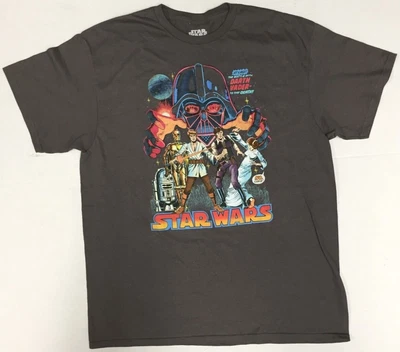 $18.95 • Buy Star Wars Battle With Darth Vader, C3PO, Luke, Han Solo, Leia R2D2 Men's T-Shirt