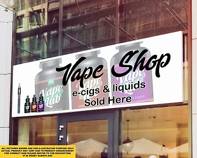 $90.12 • Buy Vape Shop E-cig Liquids Sold Here Signage Colour Sign Printed Heavy Duty 4179