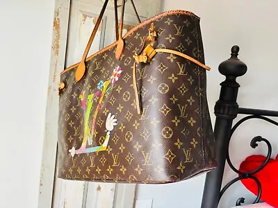 Murakami LTD VUITTON Camouflage MOCA GM TOTE BAG NEVERFULL Monogramouflage HANDS • $1397