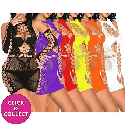 £5.99 • Buy Womens Sexy/Sissy Plus Size Lingerie Fishnet Bodysuit Body Stocking Bodysuit