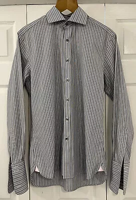 M&S SARTORIAL 15” 38 Cm TIMOTHY EVEREST Mens Stripe Shirt Slim French Cuffs • £17.99