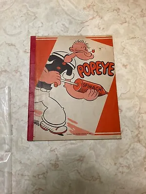 Vintage 1929 Popeye The Sailor School Notebook Lined Paper • $49.54