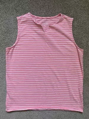 Girls Vineyard Vines Size L (14) Pink Striped Sleeveless Shirt EUC • $9.99