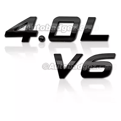 1- NEW 4.0L V6 GLOSS BLACK Badge Emblem Rear Side Fender Fits FORD MUSTANG  1IT • $13.99