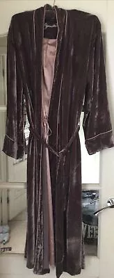 Next Signature Ladies Dressing Gown Size 14 Purple Velour & Matching Hanger  • £9.99
