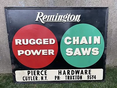 Vintage Remington Chain Saws Sign 57” X 45” Stout Sign Co. Original Advertising • $799.99