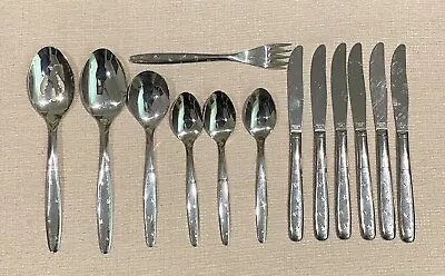 13 Pieces Atomic Starburst Stainless 3 Band / 4 Star MCM Flatware RARE USA MADE • $23.99