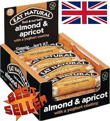 Eat Natural Bars With Yoghurt Coating Fruit Nut Cereal Bars - Almond & Apricot • £10.75