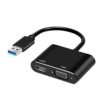 USB 3.0 To HDMI + VGA Full HD 1080p Video Adapter Cable Converter For PC Laptop • $22.95