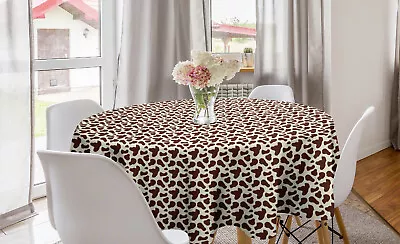 Cow Print Round Tablecloth Cattle Skin With Spot • £27.99