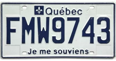 *99 CENT SALE*  2011 Base Quebec COMMERCIAL License Plate #FMW9743 No Reserve • $2.25