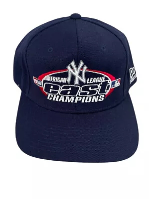 Vtg New York Yankees 1998 MLB AL East Champions New Era Black Snapback Hat Cap • $47.03