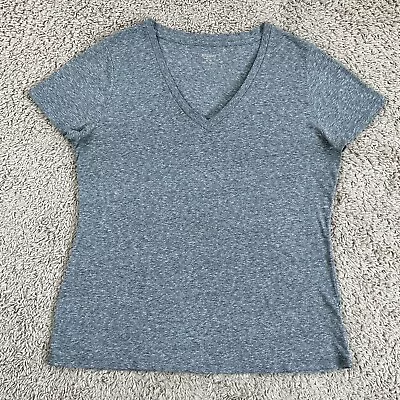 MOSSIMO SUPPLY CO Gray Short-Sleeve Basic Knit V-Neck T-Shirt Womens XXL Classic • $6.99