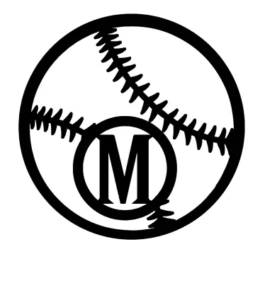 Baseball Monogram Letter M Vinyl Decal Sticker For Home Cup Car Decor Choice • $3.99