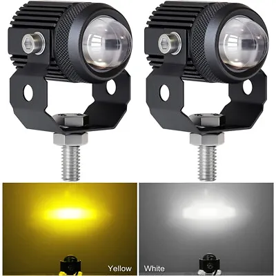 2pcs Motorcycle LED Driving Fog Lights 60W White Amber LED Pods Projector Lights • $20.99