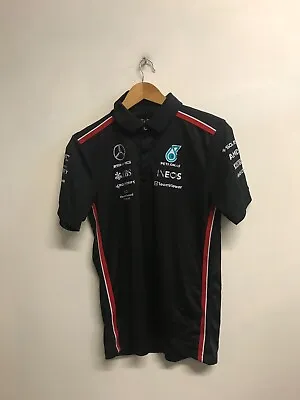 Mercedes Racing Polo Shirt Men's Stichd F1 Team Polo Shirt - S - Black - NWD • £19.99