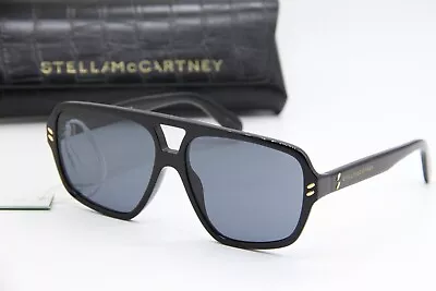 New Stella Mccartney Sc40034i 01a Black Authentic Sunglasses W/case 58-14 • $164.65