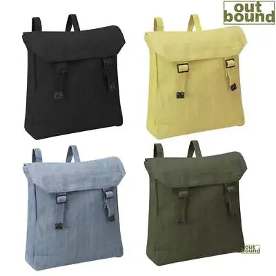 Canvas Bag Vintage Army Military Style Rucksack Work Tool Webbing Sack Backpack • £13.99