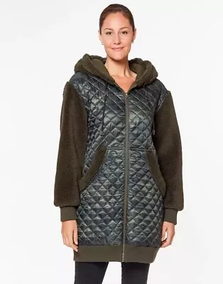 Women's Koolaburra By UGG Hooded Quilted & Sherpa Long Coat Large EUC • $35