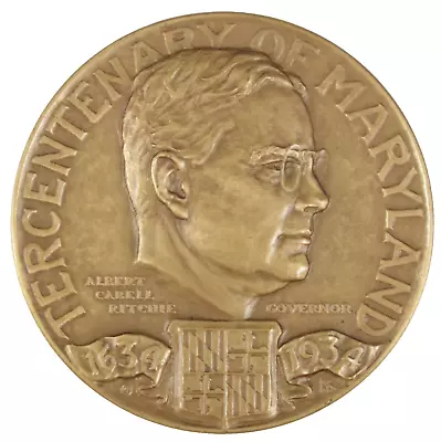 1934 Tercentenary Of Maryland Governor Albert Cabell Ritchie Medal • $25.99