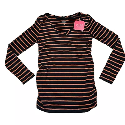 NWT! Isabel Maternity V-Neck Ruched Striped Top/Shirt - Size Medium • $12.99