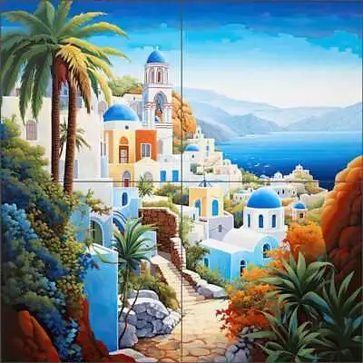 Mediterranean Tile Backsplash Ray Powers Greece Art Ceramic Mural OB-RPA450a • $49.95