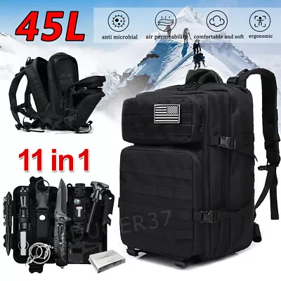 Outdoor Survival Kits Military Tactical Backpack EDC Emergency Gear Camping Tool • $60.99