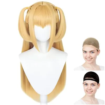 Caseeden Death Note Misa Amane Wig Girls Gold Double Tail Hair Cosplay 50-60cm • $50.40