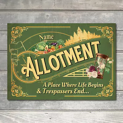 Personalised Allotment Sign Metal Garden Vegetable Patch Wall Door Decor Plaque • £5.70