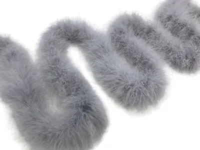 2 Yards - Gray Turkey Medium Weight Marabou Feather Boa 25 Gram Costume Show • $11.33