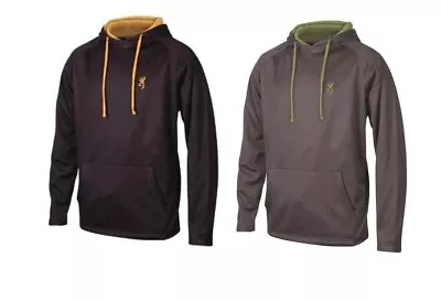 NWT Men's Browning Buckmark Performance Hoodie Sweatshirt Black & Gray Size S • $29.99