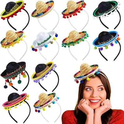 12 Pcs Cinco De Mayo Sombrero Headband Sombrero Hats Bulk Mini Mexican Hat He... • $44.99