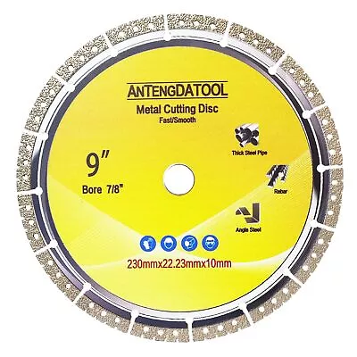 9 Inch Metal Cutting Diamond Blade 230mm Cut Off Wheel 7/8 -5/8  Arbor For C... • $74.09