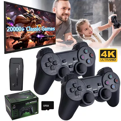 20000+ 4K HDMI Retro TV Video Games Console Game Stick W/2 Wireless Controller • £26.96