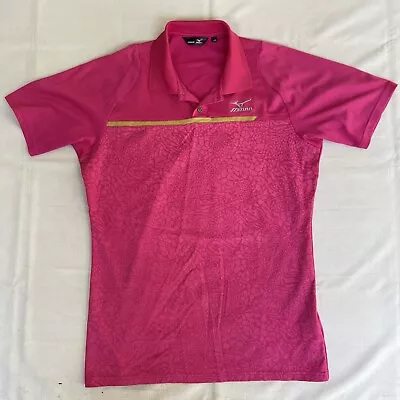 Mizuno Golf Polo Shirt Men’s Jpn XL US L Fuchsia Pink Floral Premium Japan 2434 • $28.49