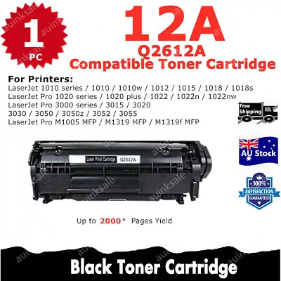 1x Non-OEM Q2612A 12A Toner Cartridge For HP LaserJet 1010 1020 1012 M1005 1018 • $14.90