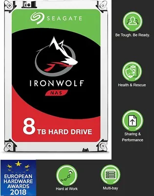 Seagate IronWolf 3.5  8TB 256M 6Gb/s Internal Desktop HDD 7200RPM  Hard Drive • $398