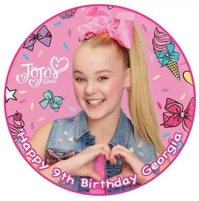 1 X JoJo Siwa 19cm Round Edible Cake Image Topper ICING SHEET • $17