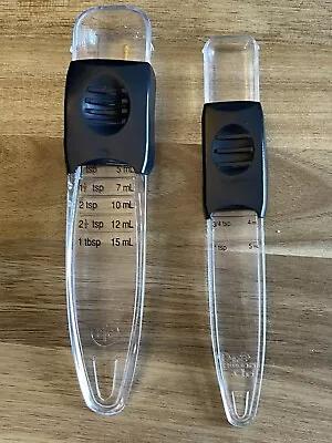 Pampered Chef Adjustable Measuring Set Of 2 Spoons 1/8 - 1 Tbsp New Sealed 2258 • $19.99