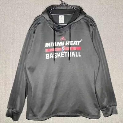 Adidas Hoodie Men's 2XL Black Graphic Print Miami Heat Basketball NBA Sport  • $21.99