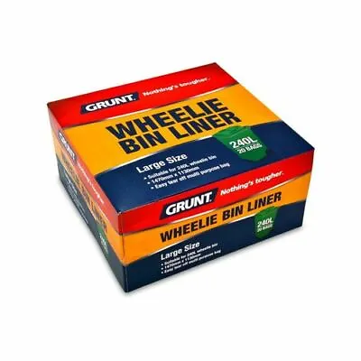 GRUNT 240L Large Wheelie Bin Liners - 20 Pack • $29