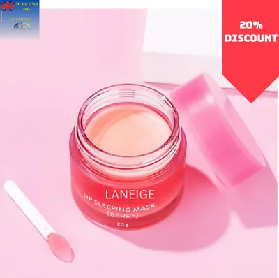 Laneige Lip Sleeping Mask Balm Berry 20g With Brush 48 Hours Fast Delivery In UK • £11.11