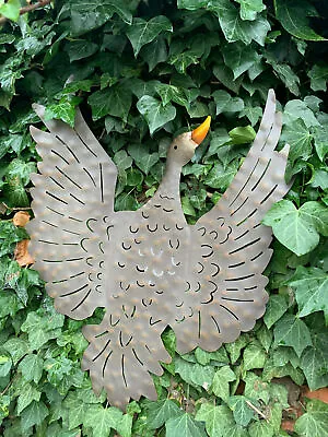 Flying Duck Wall Hanging Art Animal Ornament Sculpture Home Garden Brown Gift UK • £9.29