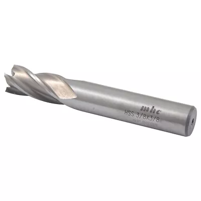 3/8 X 3/8  4 Flute High Speed Steel Single End Center Cut End Mill (5802-0375) • $7.97