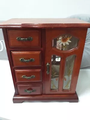 £29.99 • Buy Vintage Wooden Musical Jewellery Box Wardrobe Cabinet Fur Elise Beethoven 